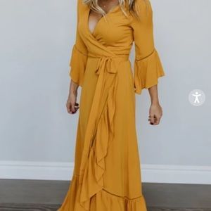 Baltic born Daniella mustard dress NWT